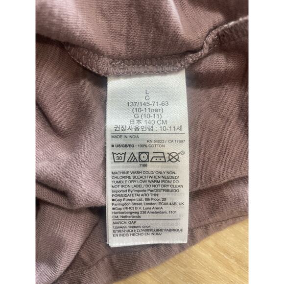 GAP Kids Large Organic Cotton Pocket T Shirt Dusty Purple Mauve Short Sleeve L - Picture 7 of 7